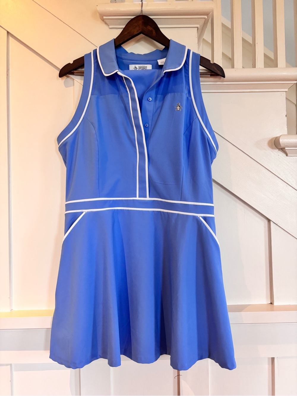 Original Penguin Ultramarine Sleeveless Polo Gold dress Large